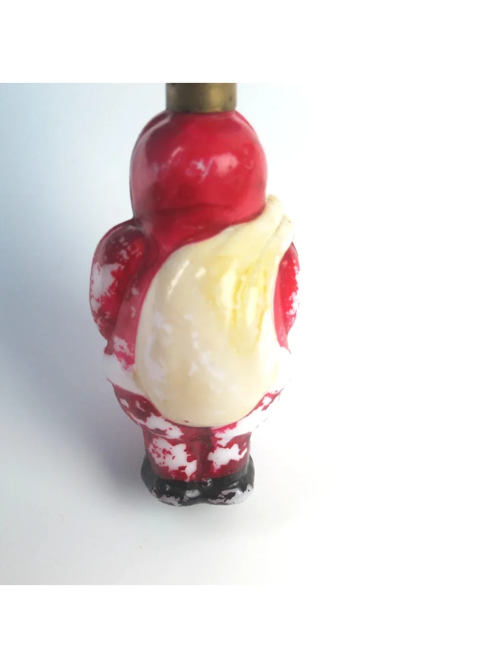 Vintage Santa Claus Milk Glass Light Bulb C6 Christmas Figural Toy Sack Japan